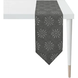 APELT Tischband "6302 CHRISTMAS GLAM, Weihnachtsdeko, Weihnachten", Lurex-Jacquardgewebe, (anthrazit, silberfarben