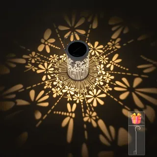 Freekite Solarlaterne für Außen, Metall Lampions Wetterfest für Garten mit Hirtenhaken, Solarlampe für Garten, Draußen, Tisch, Gartendeko, Balkon, Camping, Hof, Weg , Geschenk