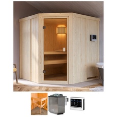 Bild von Sauna »Bogo«, mit Ofen 9 kW Bio mit ext. Strg. beige