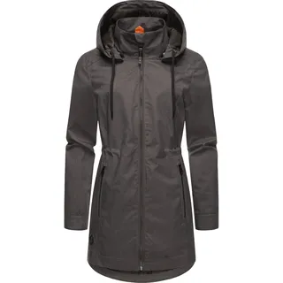 Kurzmantel RAGWEAR "Kurzmantel Dakkota II", Damen, Gr. M, grau (dunkelgrau melange), Obermaterial: 100% Polyester PES.  Obermaterial: Futter: 100% Polyester PES., Mäntel Kurzmantel