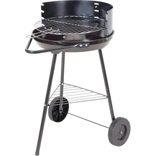 Metall Holzkohle Grill Rundgrill Grillwagen 70cm Standgrill Gartengrill Garten - Schwarz