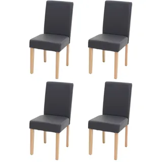 Mendler Esszimmerstuhl Littau Kunstleder grau matt 4er Set