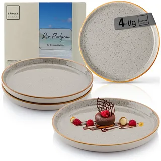 sänger geschirr Dessertteller Set Rio Perlgrau, Teller, grau
