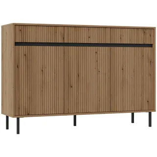 Selsey Osaka - Sideboard 3-türig mit drei Schubladen, Eichenholzoptik Evoke, 149 cm - Braun