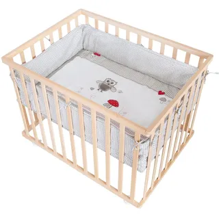 Roba Laufgitter 100x75, Adam & Eule , Naturfarben , Holzwerkstoff , Tiere , Rechteckig , 73x72x98.5 cm , Babymöbel & Kindermöbel, Babyzimmer, Laufgitter
