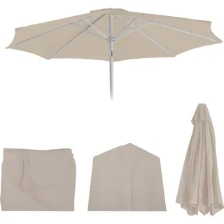 Ersatz-Bezug für Sonnenschirm N18, Sonnenschirmbezug Ersatzbezug, Ø 2,7m Stoff/Textil  creme - Beige