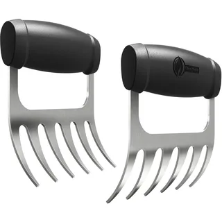 Cave Tools Fleischkrallen – Pulled Pork-Shredder aus Edelstahl – Grillgabeln zum Zerkleinern von Lebensmitteln aus Räucherofen oder Langsamkocher – Metall, für langsames Kochen, Zubehör