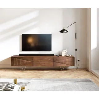 DeLife Wyatt Design-Lowboard 175 cm Braun Edelstahl/Holz