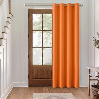 MIULEE Verdunklungsvorhang Orange Blickdichte Vorhänge mit Ösen Thermovorhang Hitzeschutz Türvorhang 1 Stück H 245 x B 140 cm Tür Gardinen Abdunkelnde Wohnzimmer Schlafzimmer Blackout Curtain