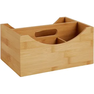 Schreibtisch Organizer Holz mit Griff, Bambus, braun