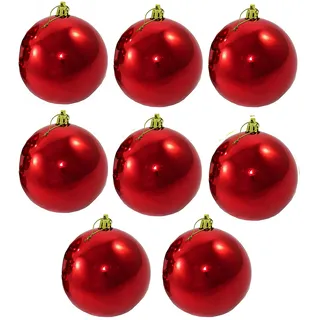 Weihnachtskugeln aus Kunststoff für den Außenbereich - 8 x Ø 12 cm | EXTRA ROBUST wetterfest und frostsicher - Große Christbaumkugeln für Draußen - Kunststoff Weihnachtsschmuck