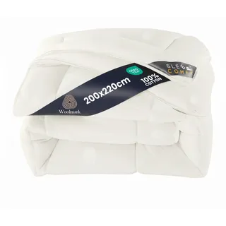 SLEEP COMFY 3-in-1 Ganzjahresdecke 100% Australischer Schurwolle, Allergikerfreundliche & Leichte Woll­Steppdecke 200x220cm, Oeko-TEX Zertifiziert
