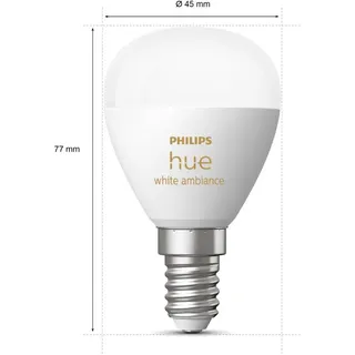 Philips Hue LED-Leuchtmittel Tropfenform E14 5,1W warmweiß bis kaltweiß smart