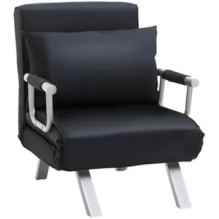 Homcom Schlafsessel 3-In-1 Polyester 69 x 80 x 65 cm Schwarz mit Kissen