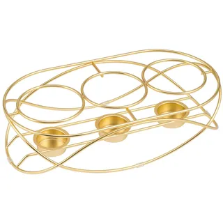 bremermann Speisenwärmer, für 3 Teelichter, ovale Warmhalteplatte, Stövchen, goldfarben - Gold