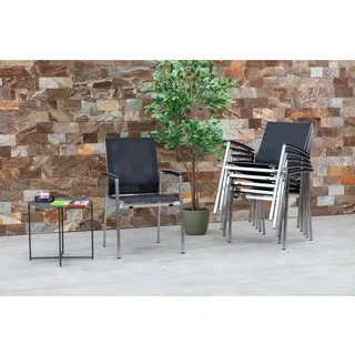 Acamp Stapelstuhl Auris Edelstahl mit Armlehnen Grau 6er Set