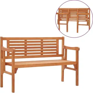 The Living Store Gartenbank Klappbar 120 cm Eukalyptus Massivholz - Braun