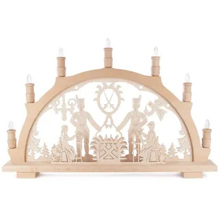 Schwibbogen Bergmann elektrisch beleuchtet NEU 57x38cm Grubenmann Lichtbogen