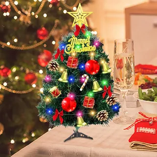 Weihnachtsbaum, Tannenbaum Künstlich, Weihnachtsbaum Künstlich, LED Weihnachtsbaum, 30cm Weihnachtsbaum Klein, Weihnachten Dekoration, Weihnachtsdeko Tisch, Mini Tannenbaum Weihnachts Tischdeko (B)