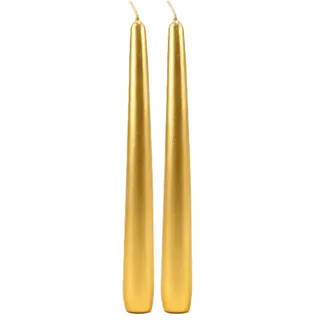 Konische Kerzen Durchmesser, Gold, 2,2 cm, Höhe 25 cm, 10 Stück (Packung mit 2)