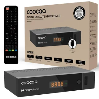 COOCAA HDS2610 Digitaler HD Satellitenempfänger, Receiver für Full HD-Fernsehen, inklusive HDMI Kabel, Zugang zu über 200 Kanälen