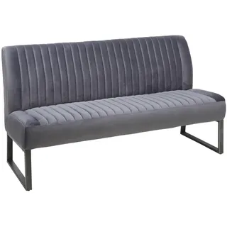Ambia Home Sitzbank , Grau, Schwarz , Metall, Textil , 160x88x67 cm , Esszimmer, Bänke, Sitzbänke, Polsterbänke