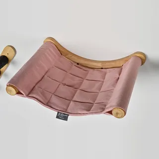 RHRQuality Wandmöbel Kletterwand Katze – Luxus-Hängematte XXL – Tragkraft bis zu 20 kg – Für große Katzen – Waschbare Hängematte – Rosa