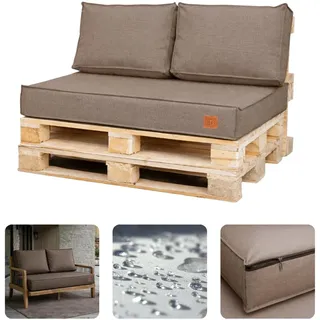 Blomster Palettenkissen 3er-Set für Gartenmöbel 120 x 80 cm - Beige