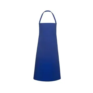 Karlowsky Basic Latzschürze, 75 x 100 cm, Küchenschürze mit Bändern aus Schürzenstoff, Farbe: blau