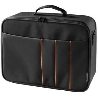 celexon Beamertasche Economy Large 40,5x29x15cm schwarz |außen 43x32,5x17cm | wasserabweisend & abwaschbarer Hartschalenrahmen aus 100% Polyester