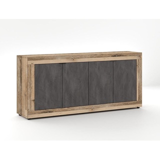 MID.YOU SIDEBOARD Graphitfarben, Alteiche - 180x86x42 cm