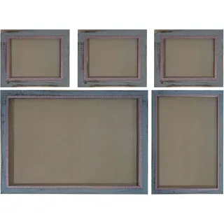 Bilderrahmen Set, Fotorahmen Holzrahmen, 3x 21x26cm 1x 26x36cm 1x 36x51cm Shabby Landhaus ~ grau