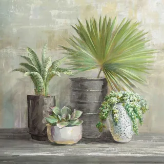 Euroart Wandbild 55 x cm Indoor Garden Holz Grün