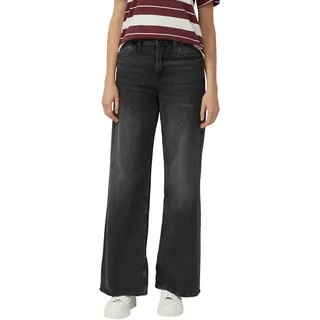 Schlagjeans S.OLIVER "SURI", Damen, Gr. 38, Länge 32, schwarz, Denim/Jeans, Obermaterial: 99% Baumwolle, 1% Elasthan, normal lang, Jeans Schlagjeans, mit Stretch-Anteil