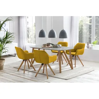SalesFever "Växjö - Elegant gestaltete Sitzgruppe", 5tlg. 180X90 cm breiten Tisch,