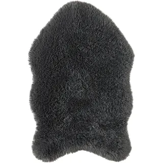 Fellteppich ANDIAMO "Alpa", grau (anthrazit), B:50cm H:35mm L:80cm, Polyester, Teppiche, Fellteppich, Kunstfell, Uni Farben, sehr weich, waschbar, auch als 2er Set