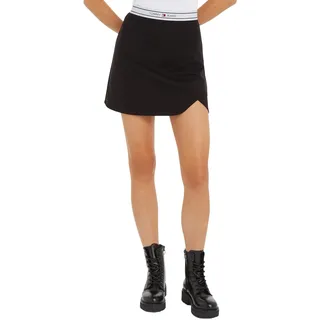 Tommy Jeans Damen Rock Logo Taping Mini Skirt Minirock, Schwarz (Black), S