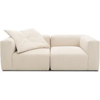 DOMO. collection Sofa Malia, Cord Modul-Sofa, 2-Sitzer aus zwei Ecksesseln, Bigsofa, Modul-Couch, 2 Einzel-Polsterelemente, 2er Couch, 216 x 108 x 69 cm (BxTxH), beige