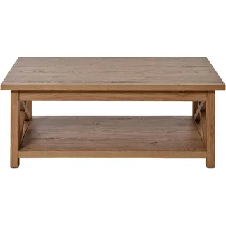 Jahnke Couchtisch "CHALET COFFEE", braun (montana eiche, montana eiche, montana eiche), B:110cm H:42cm T:57cm, Tische, Couchtisch, Kaffetisch, mit Ablageboden, Landhausstil, X-Design
