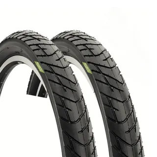 Ecovelò 2 Reifen 26 x 2,125 (57-559) Schwarz Ecovelò Reifen für Cruiser-Bikes, Chopper-Bikes und Hybrid-Bikes für Erwachsene, 26 Zoll