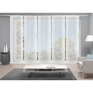 HOME WOHNIDEEN Schiebegardine »JENNA« Klettschiene 5 Stk. tlg. Schiebevorhang Jacquard Set, weiß