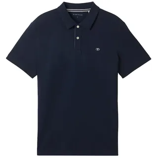 Tom Tailor Herren Basic Poloshirt, blau, Uni, Gr. XL