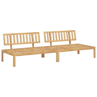 Garten-Mittelsofas aus Paletten 2 Stk. Massivholz Akazie - Braun, Bunt