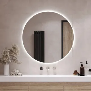 Tulup Badspiegel mit Beleuchtung Badezimmerspiegel LED - Rund Ø40 cm - (Kaltweiß 6500K) – Spiegel