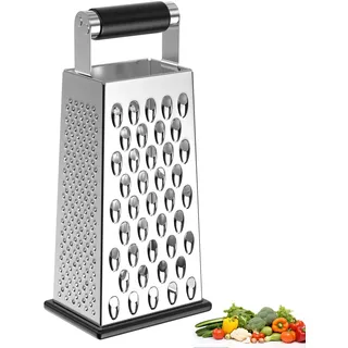 WinGluge 4-Seitige Gemüsehobel Edelstahl, Küchenreibe, Gemüsereibe, Reibe für Gemüse, Vierkantreibe zum Mittleres, Feines und Mikrofeines Reiben, Kartoffelreibe, Grater Kitchen für Obst, Gemüse, Käse