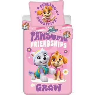 Paw Patrol Pawsome Freundschaft Rosa 140 x 200 cm + 70 x 90 cm