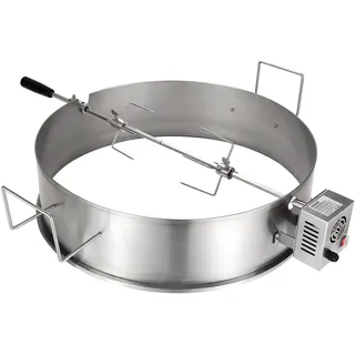 VEVOR Rotisserie-Set Rund 559 mm, Belastbarkeit 12 kg Edelstahl Drehspieß, 9 W BBQ-Rotisserie-Grill Holzkohlegrill, Spanferkelgrill Kugel-Grills Geeignet für Hähnchen, Spanferkel usw.