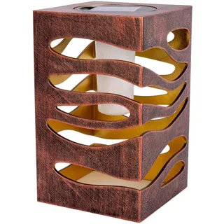NÄVE Solarleuchte Kunststoff 12,3x20,0x12,3 cm mit Schalter braun/gold
