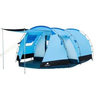 CampFeuer Zelt Super+ für 4 Personen | Großes Tunnelzelt mit 2 Eingängen und Vordach, 3000 mm Wassersäule | Gruppenzelt, Campingzelt, Familienzelt