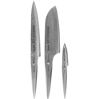 Chroma Type 301 Messerset, Tranchiermesser, Santoku, Schälmesser, Design by F.A. Porsche, P529HM